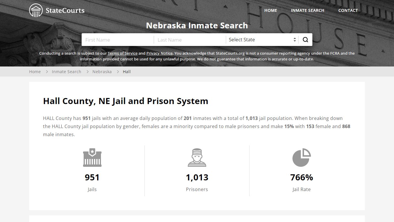 Hall County, NE Inmate Search - StateCourts